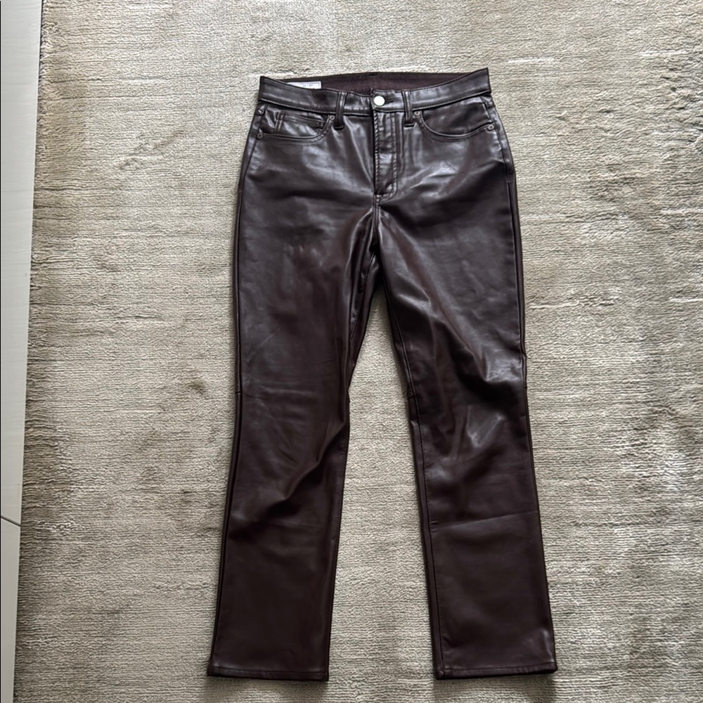 Women's Brown vegan leather Jeans